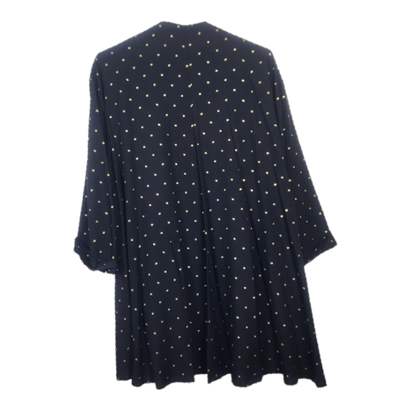 Vintage Sharon Anthony Pleated Gold Square Print Evening Office Open Cardigan - Picture 8 of 8